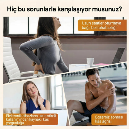 RahatZone® Şarjlı Geliştirilmiş 6 Başlıklı Fonksiyonlu Masaj Aleti 2000 mAh Masaj Tabancası - ZAEN®