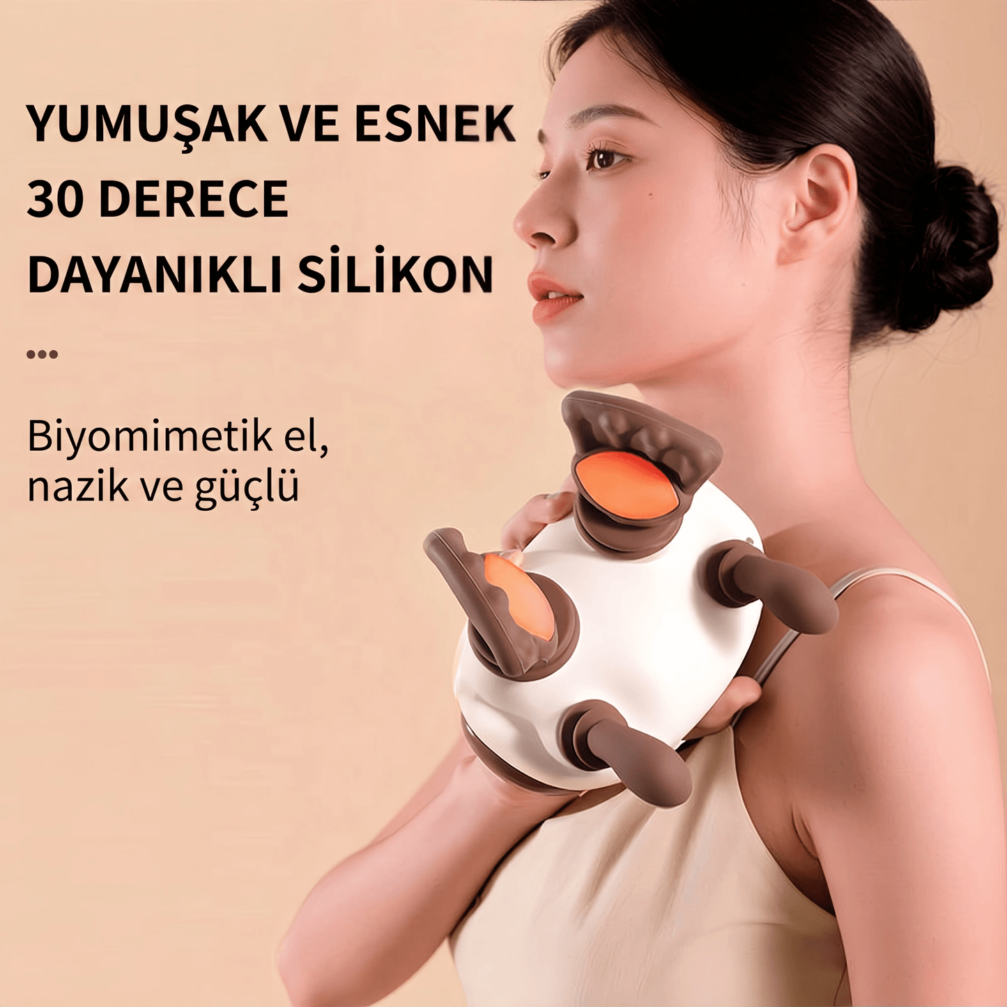 RahatZone® El Şeklinde Boyun - Omuz Masaj Aleti - Isı Özellikli - ZAEN®
